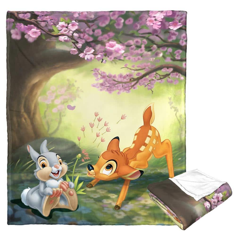 Bambi 80th Celebration Forest Buddies Silk Touch Multi-Colored Throw Blanket