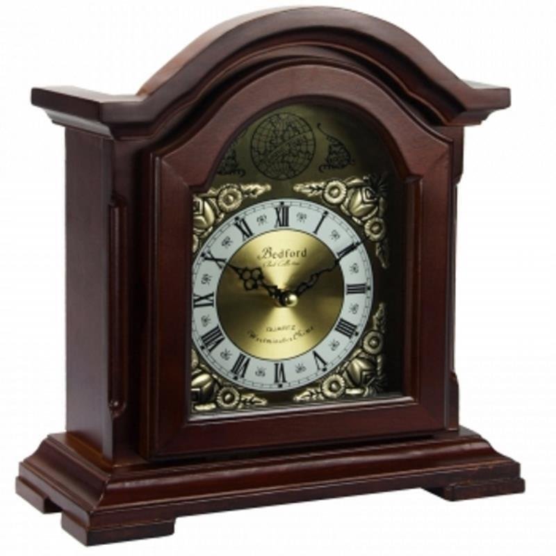 Bedford Clock Collection Redwood Mantel Clock With Chimes
