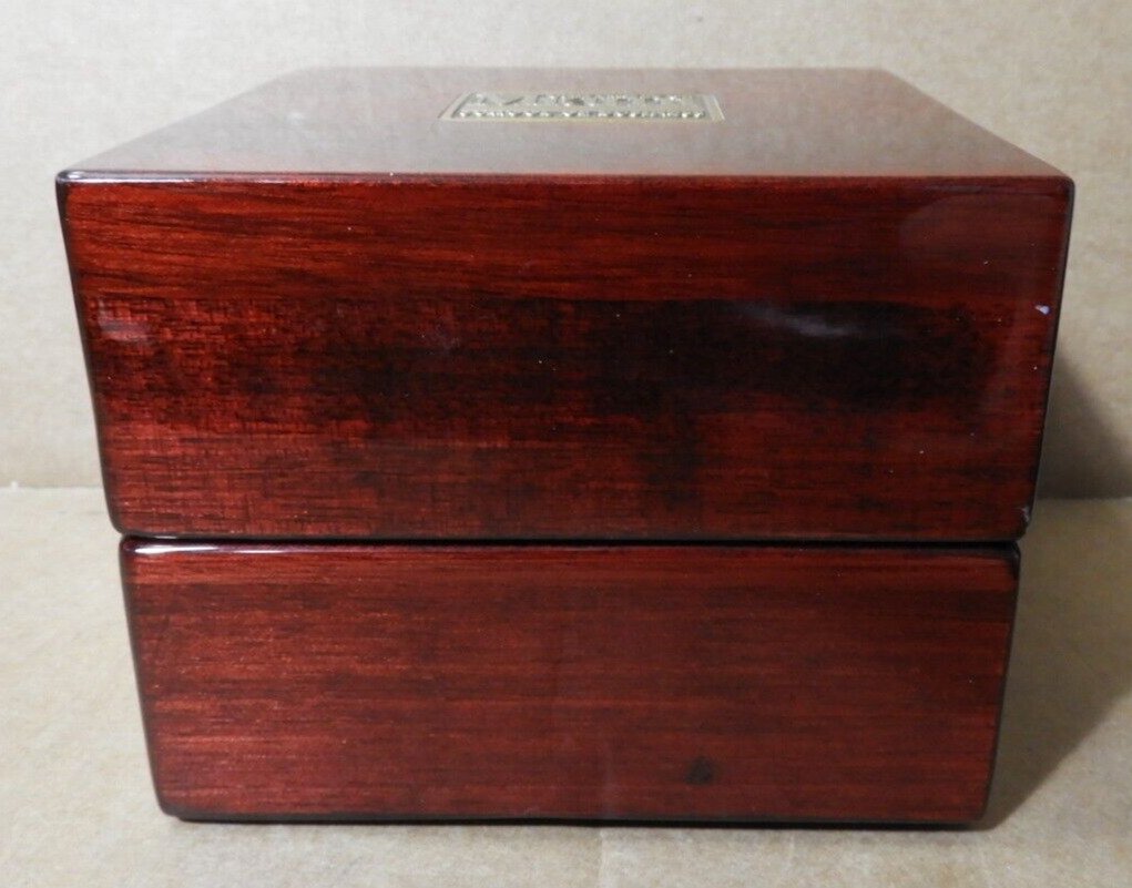 (BTS NORWOOD) DESK CLOCK WORLD TIME (MAHOGANY WOOD HIGH GLOSS PIANO FINISH) EX!