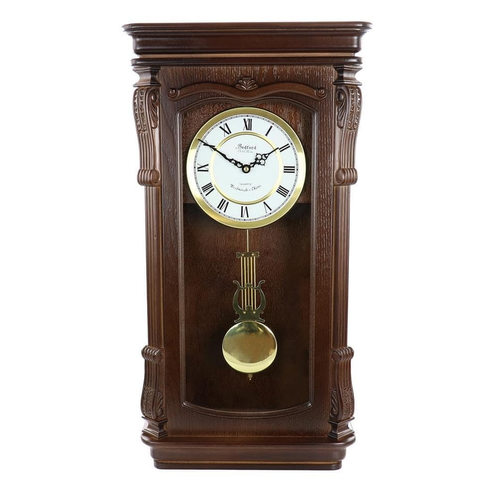 Chestnut Chiming Pendulum Wall Clock