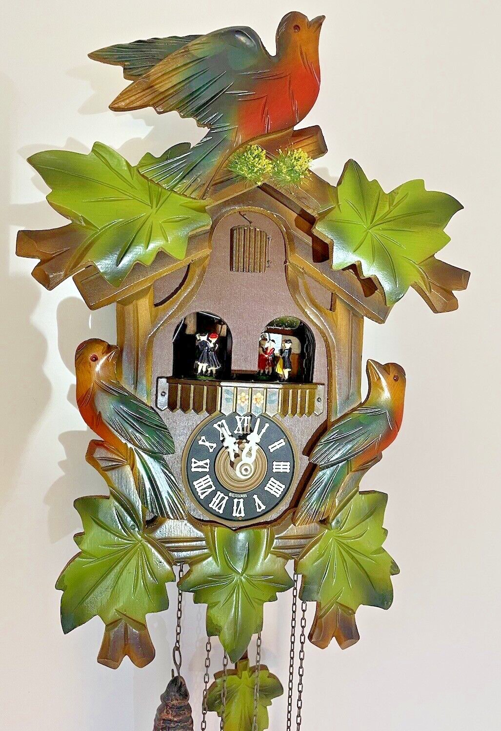 Cuckoo Clock Black Forest Musical Serviced VIDEO 12 mth Warranty FREE POST