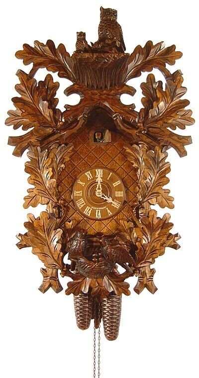 Cuckoo Clock Owl with Child, Nest 2.5035.01.P NEW