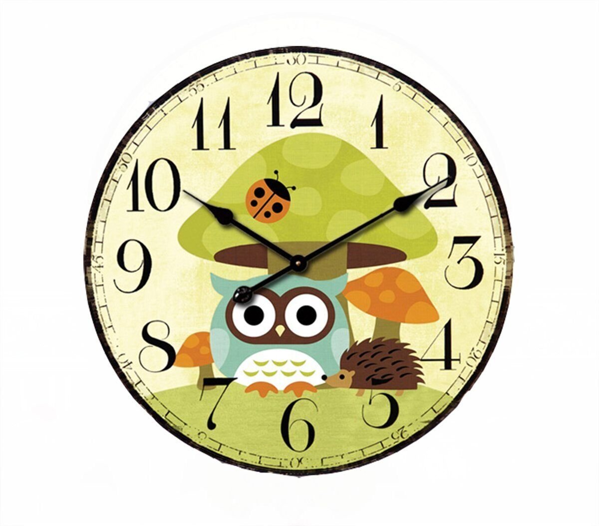 Cute Mushrooms Animal 12" Wall Clock Family Decoration French Country 12-Inch...