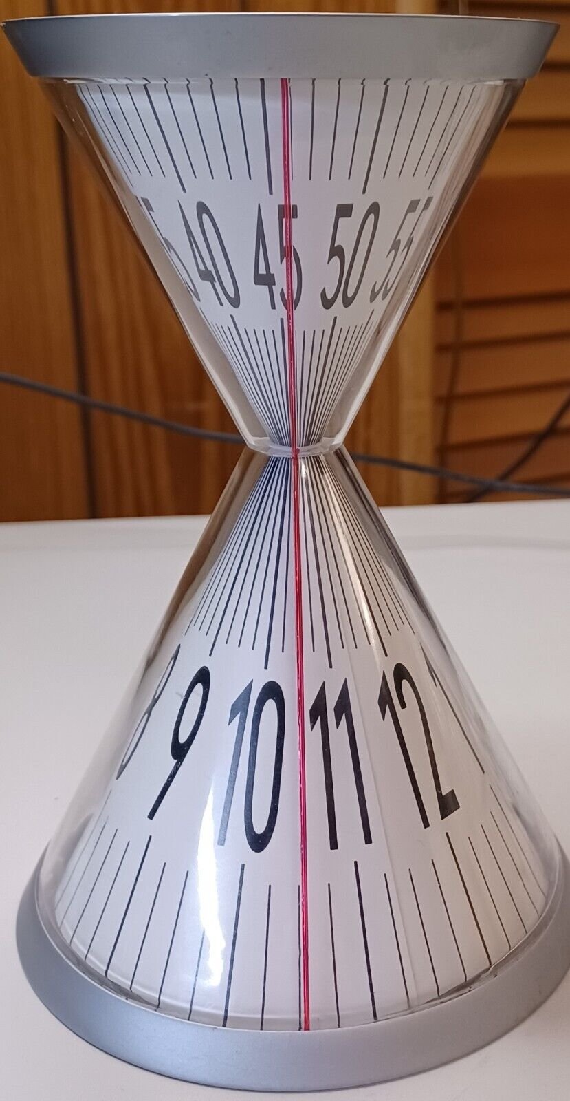 David Dear Hourglass Clock Designer Modernist Desk Clock 2003. Tested. Works.