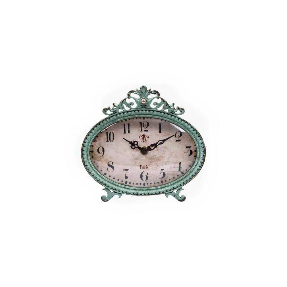 Distressed Pewter Mantel Clock