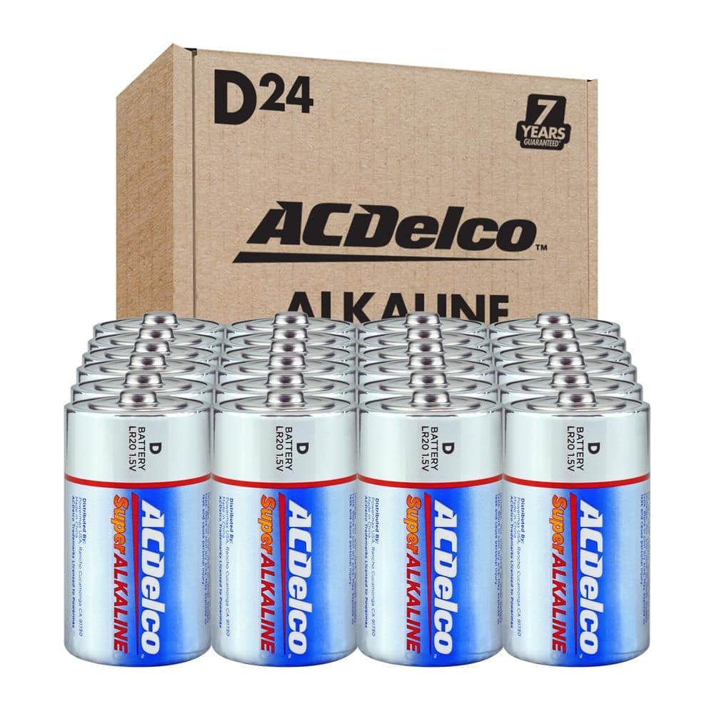 D Super Alkaline Battery, 7-Years Shelf Life with Recloseable Packaging (24-Packs)