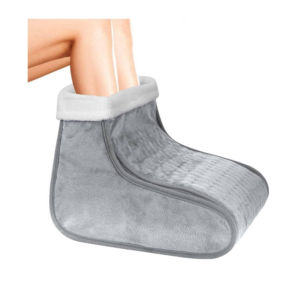 Electric Heating Foot Warmer 4-Time Setting and 6 Temperature Setting, Washable, Gray