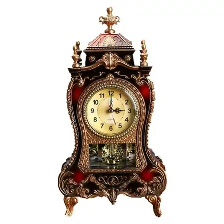 Elegant Decorative Grandfather Clock European Vintage Style Modern Mantel Clock for Shelf Table Top