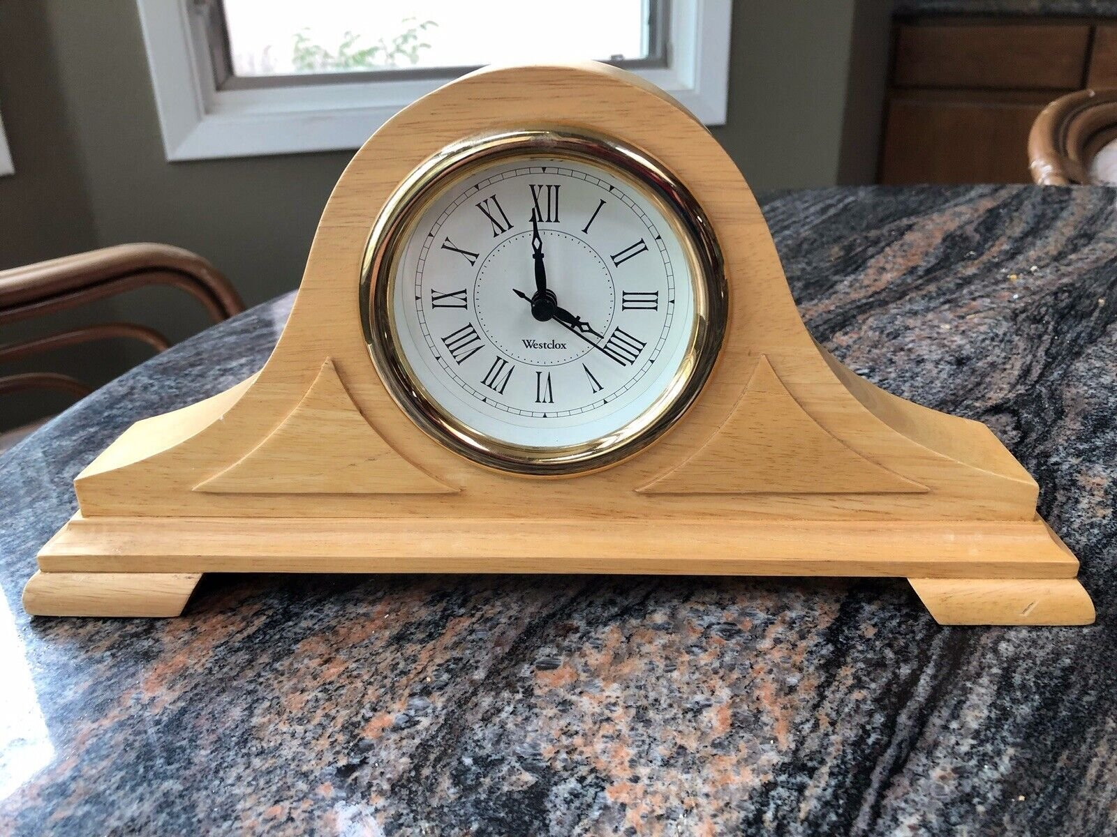 Elegant Light Wood Mantle Clock