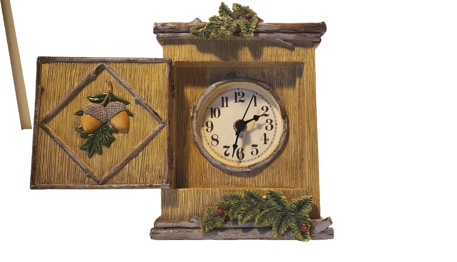 Figi Graphics Resin Woodlike Hinged Door Clock 5.5" W 7.5" H 2.5" D
