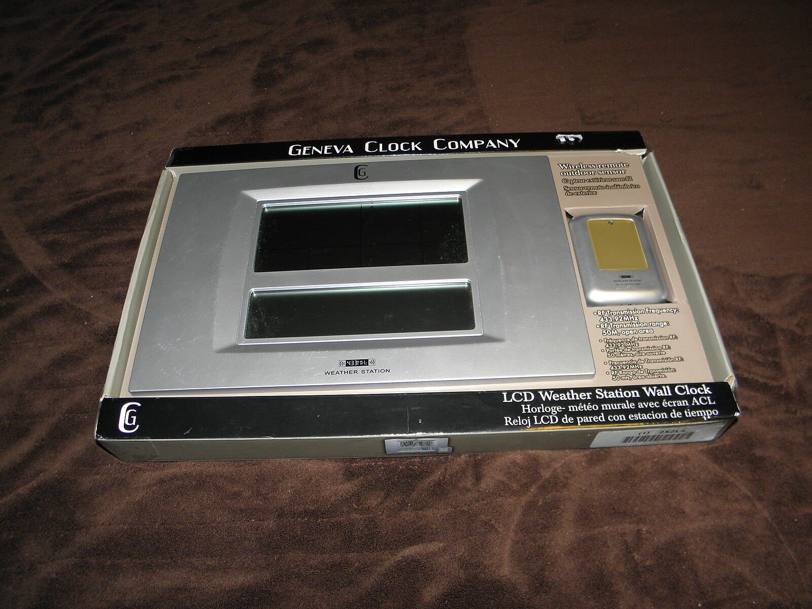 Geneva Clock Wireless Remote Weather Station Wall Clock NEW