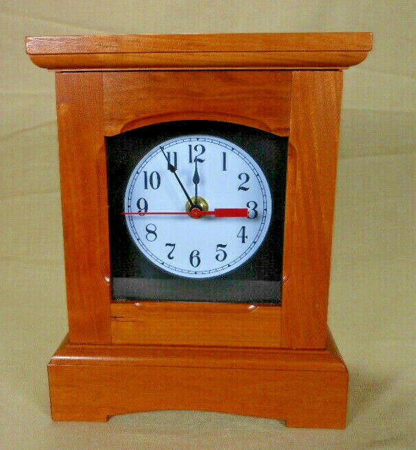 Handmade American Cherry Mantel Clock / No Chimes