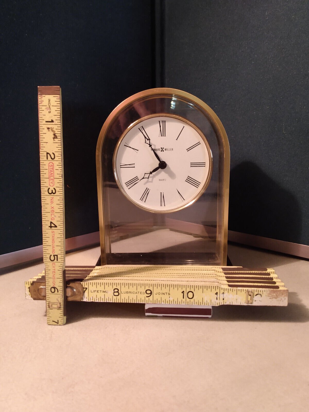 Howard Miller Brass Gold Finish Mantle Desk Table Clock NonProfit EDU Org