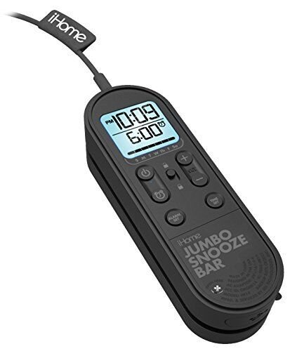 iHome Jumbo Snooze Bar USB Charging Port Battery Back Up Alarm Clock (Black)