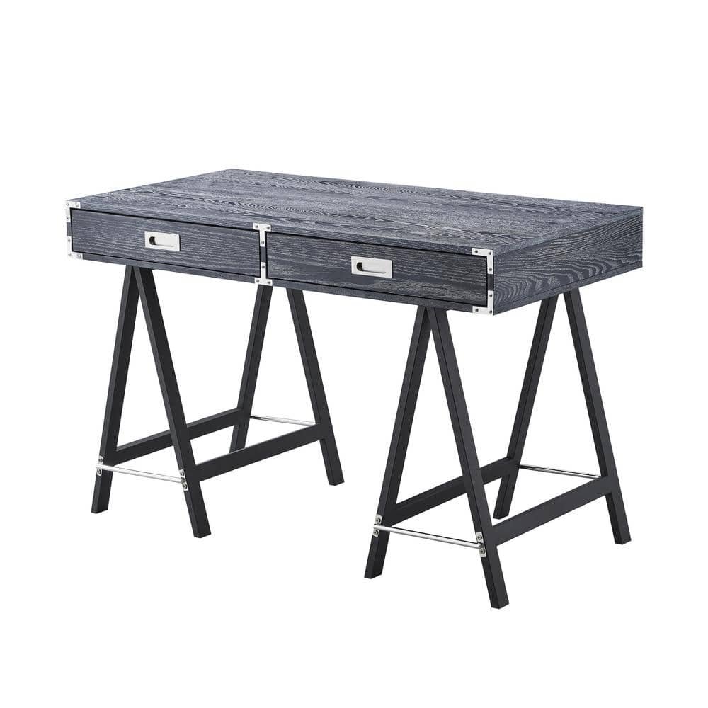 Kawai 47.2 in Rectangular Black MDF Material 2-Drawers Executive Desk