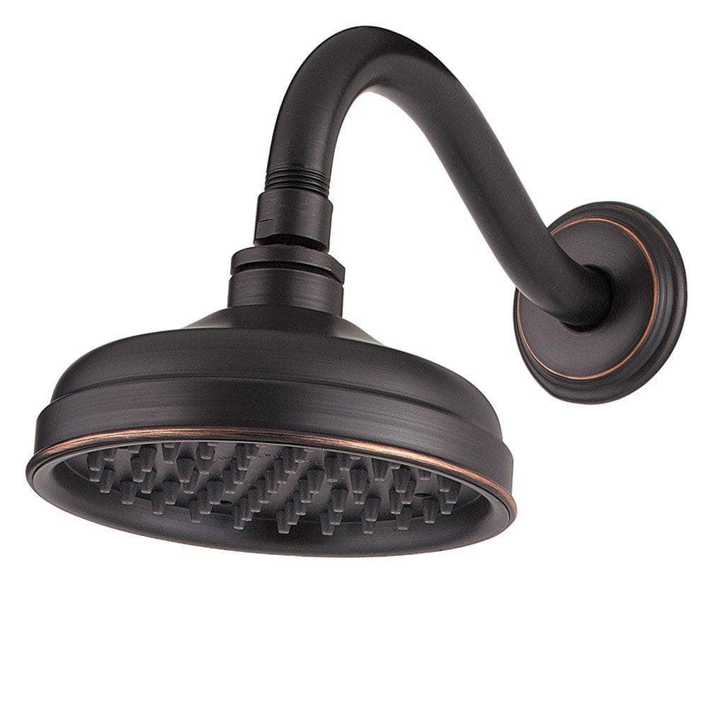 Marielle 1-Spray 6.06 in. Wall Mount Rain Fixed Shower Head with Arm...