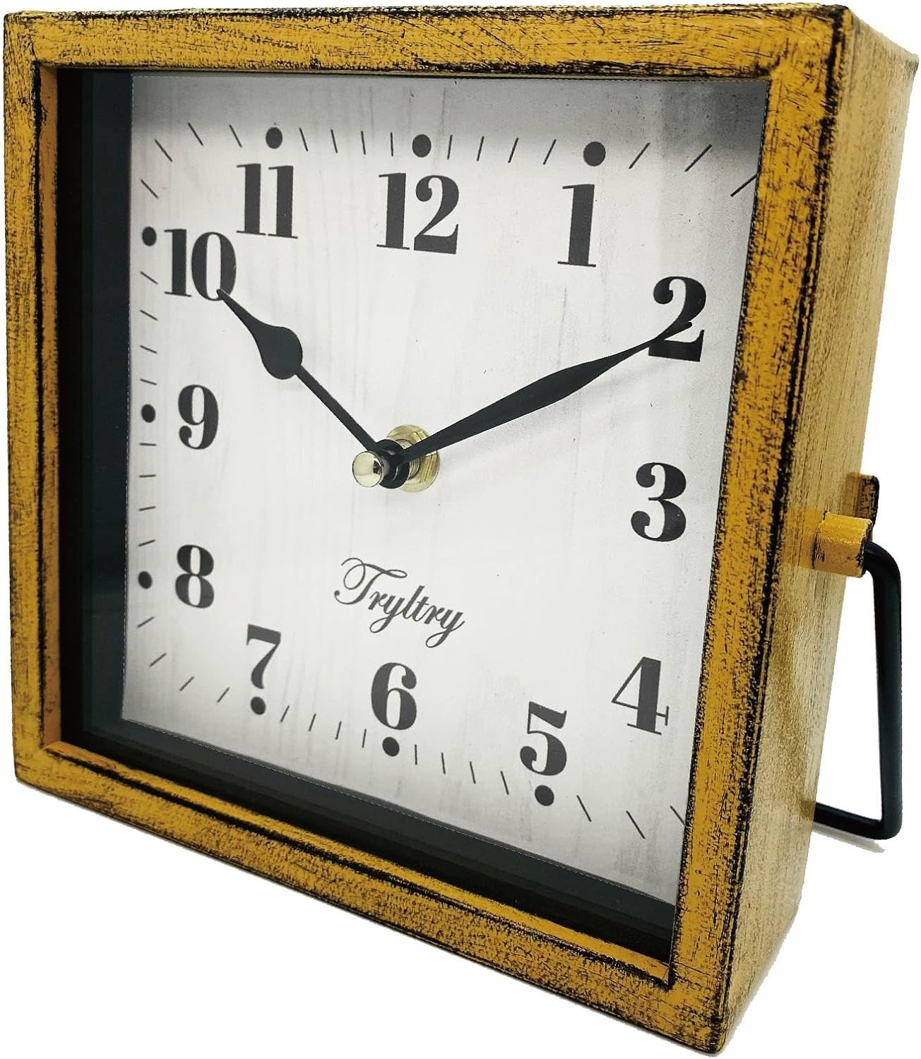 Metal Table Clock, Battery Operated Decorative Silent Non-Ticking Table Clock Ma