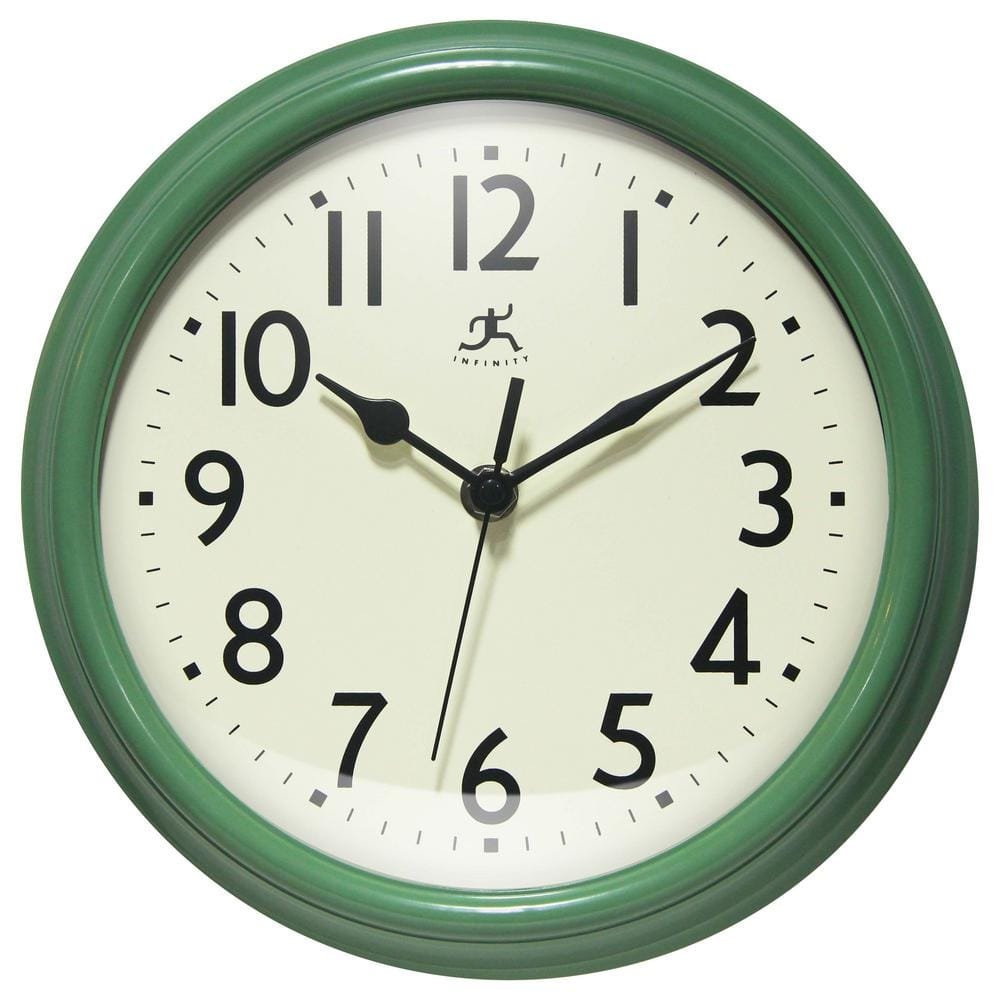 Nostalgic 9.5 in. Plastic Clock - Green
