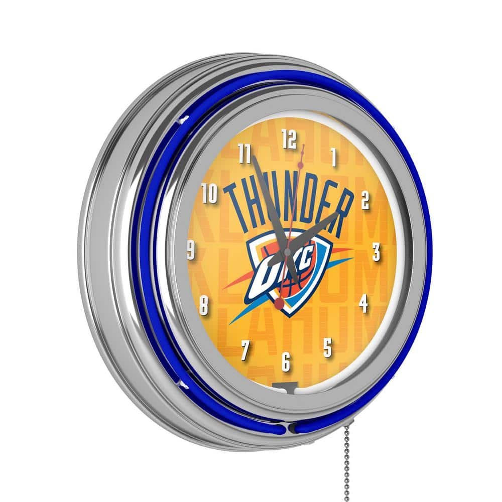Oklahoma City Thunder Blue City Lighted Analog Neon Clock