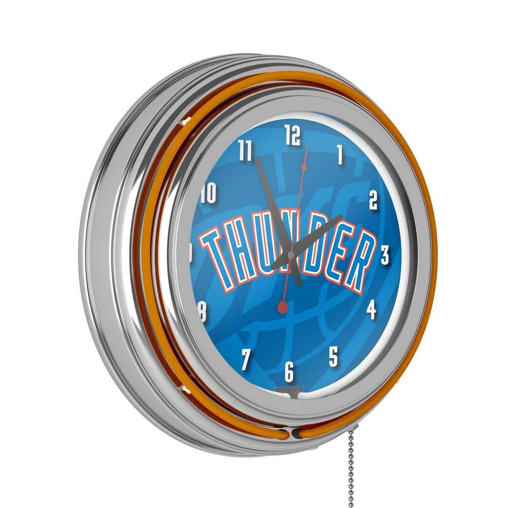 Oklahoma City Thunder Orange Fade Lighted Analog Neon Clock