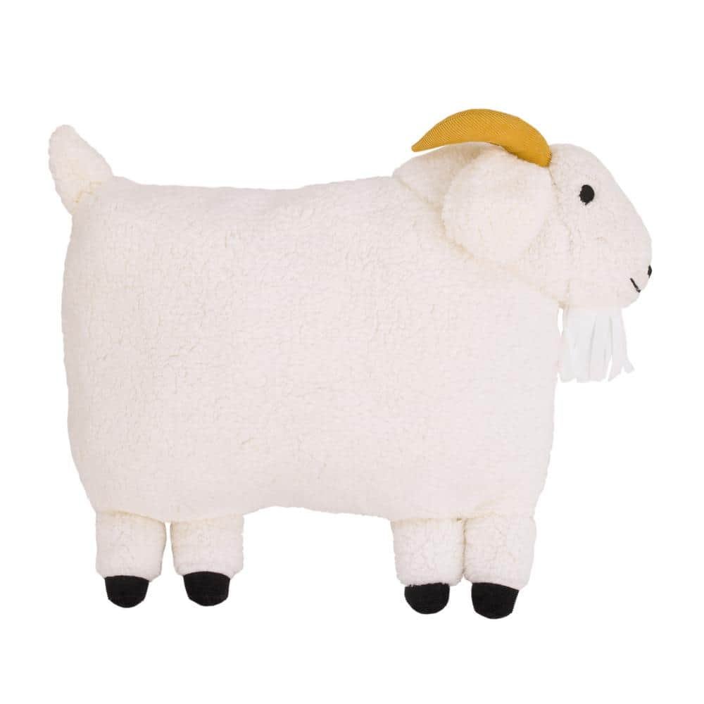 Plush Sherpa Ivory Goat with 3D Ears & Dimensional Horns 5 in....