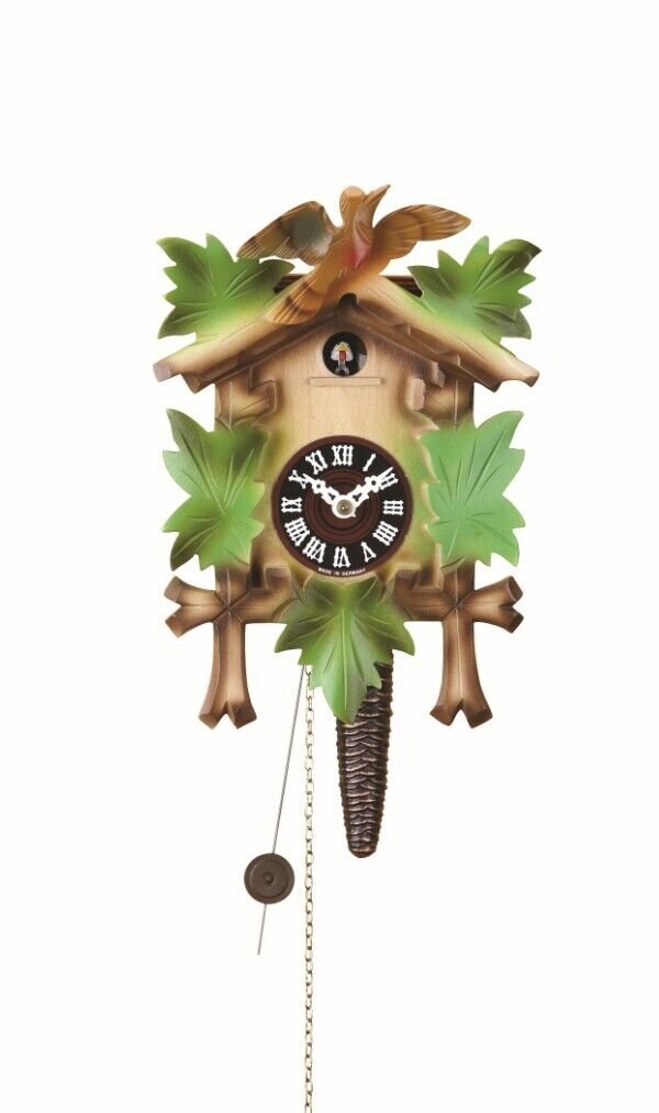 Quarter call cuckoo clock with 1-day movement Five leaves, bir.. TU 619 bunt NEW