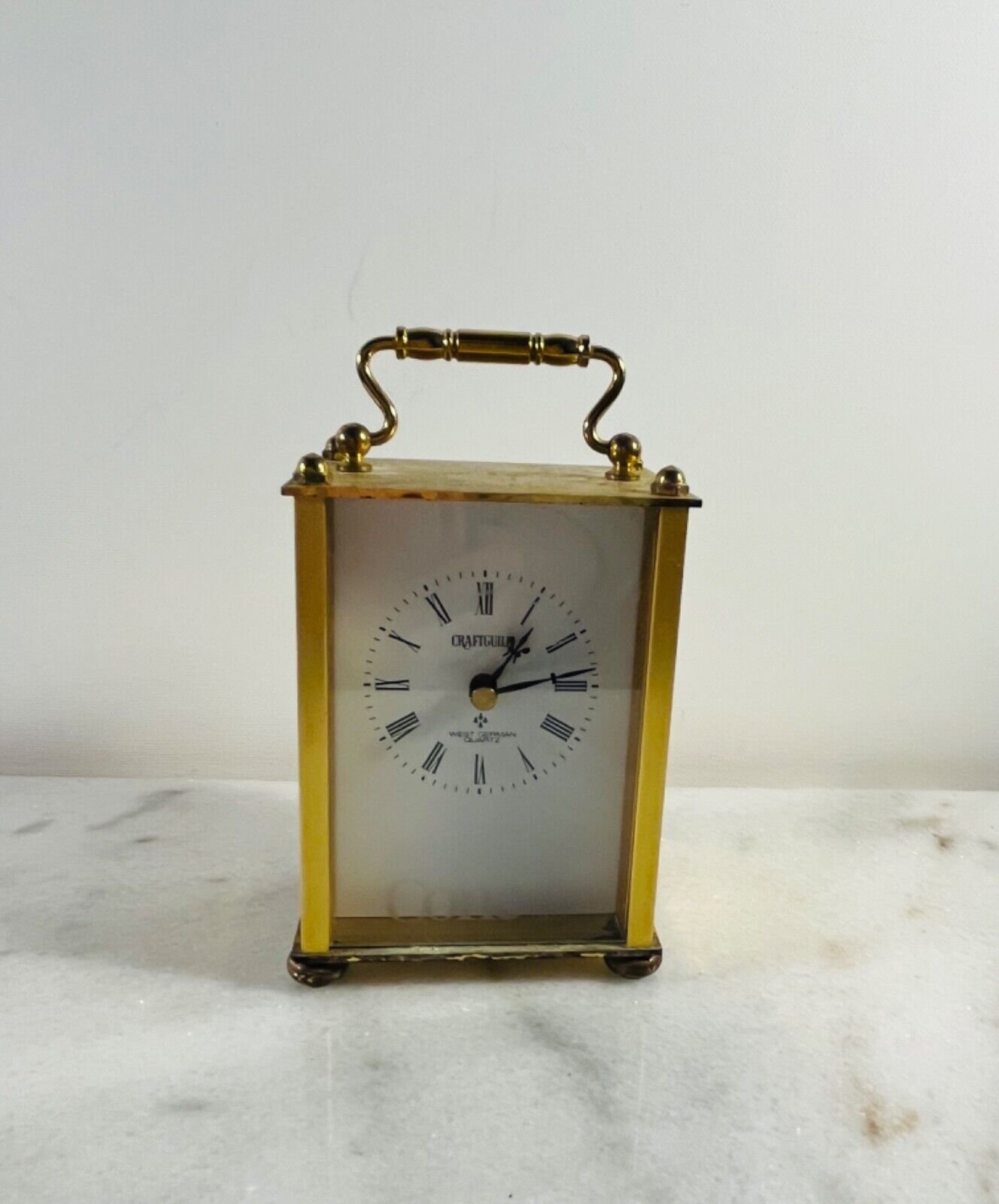 Quartz Solid Brass Mantle Clock, West German made and movement