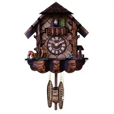 River City Clocks Musical Cuckoo Clock with Hand carved Case and Feeding Deer photo