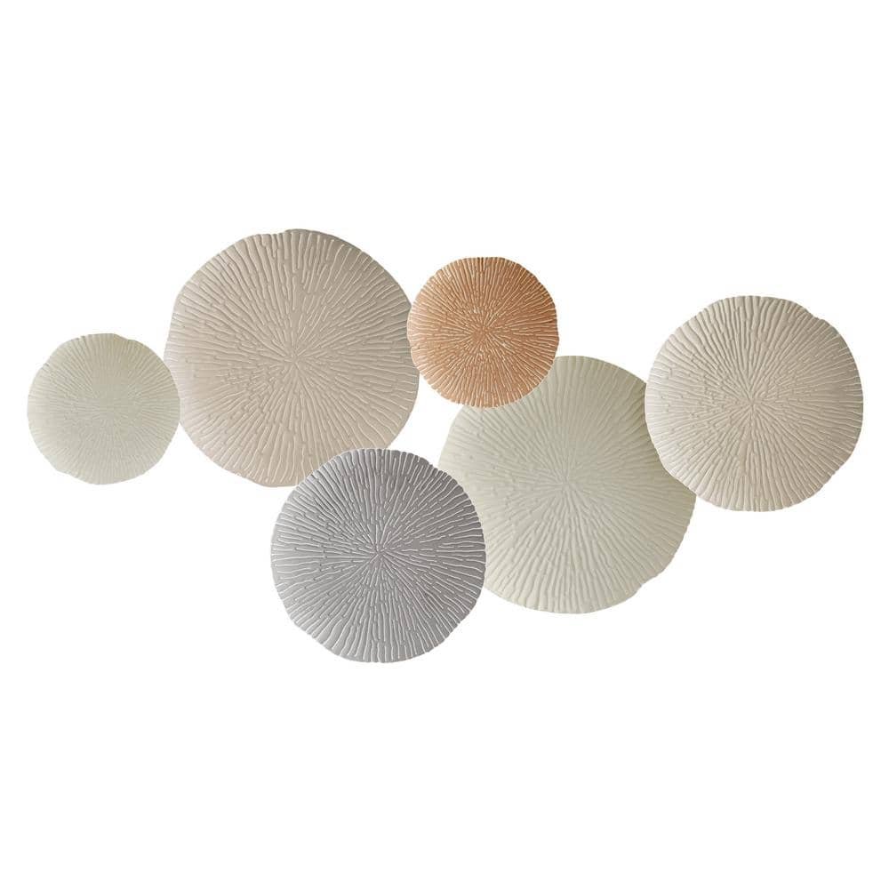 Savanna 19.2 x 37.5 in. Multi-Color Beige Earth Toned Textured Connected Circle...