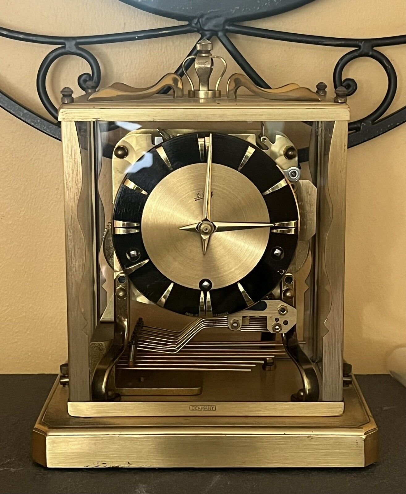 Schatz & Sohne Mantle Clock Triple Chime Skeleton Crown Top W Key (WORKING)