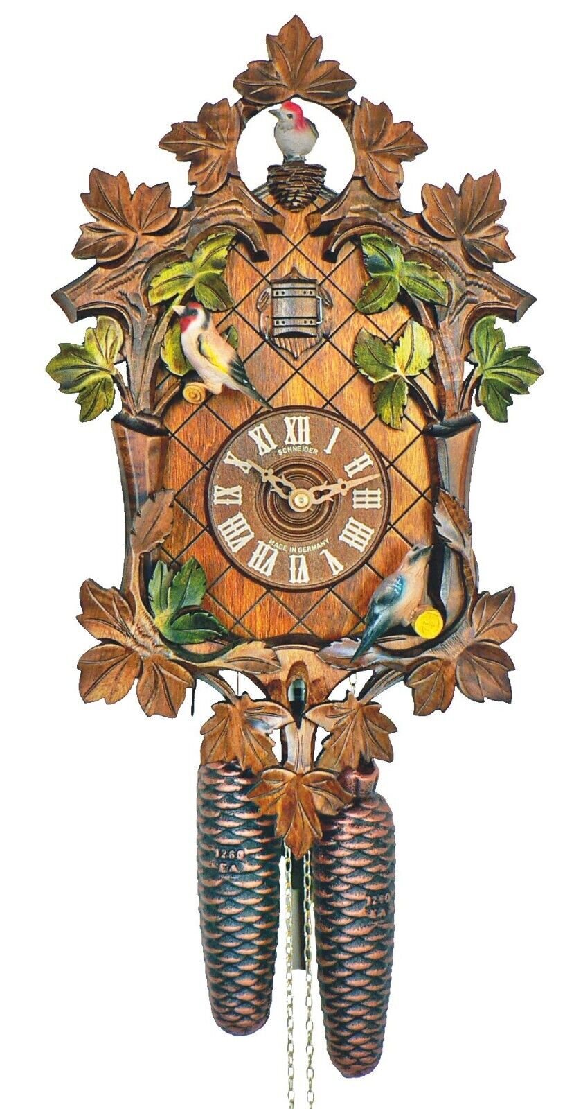 SCHNEIDER-8 DAY MOVING BIRDS CUCKOO CLOCK 8T411/9