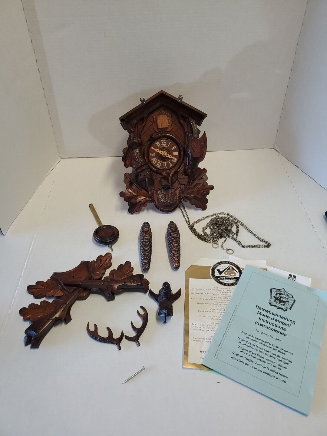 Schneider Hunter Cuckoo Deer Rabbit Pheasant Germany Black Forest Vintage VGC