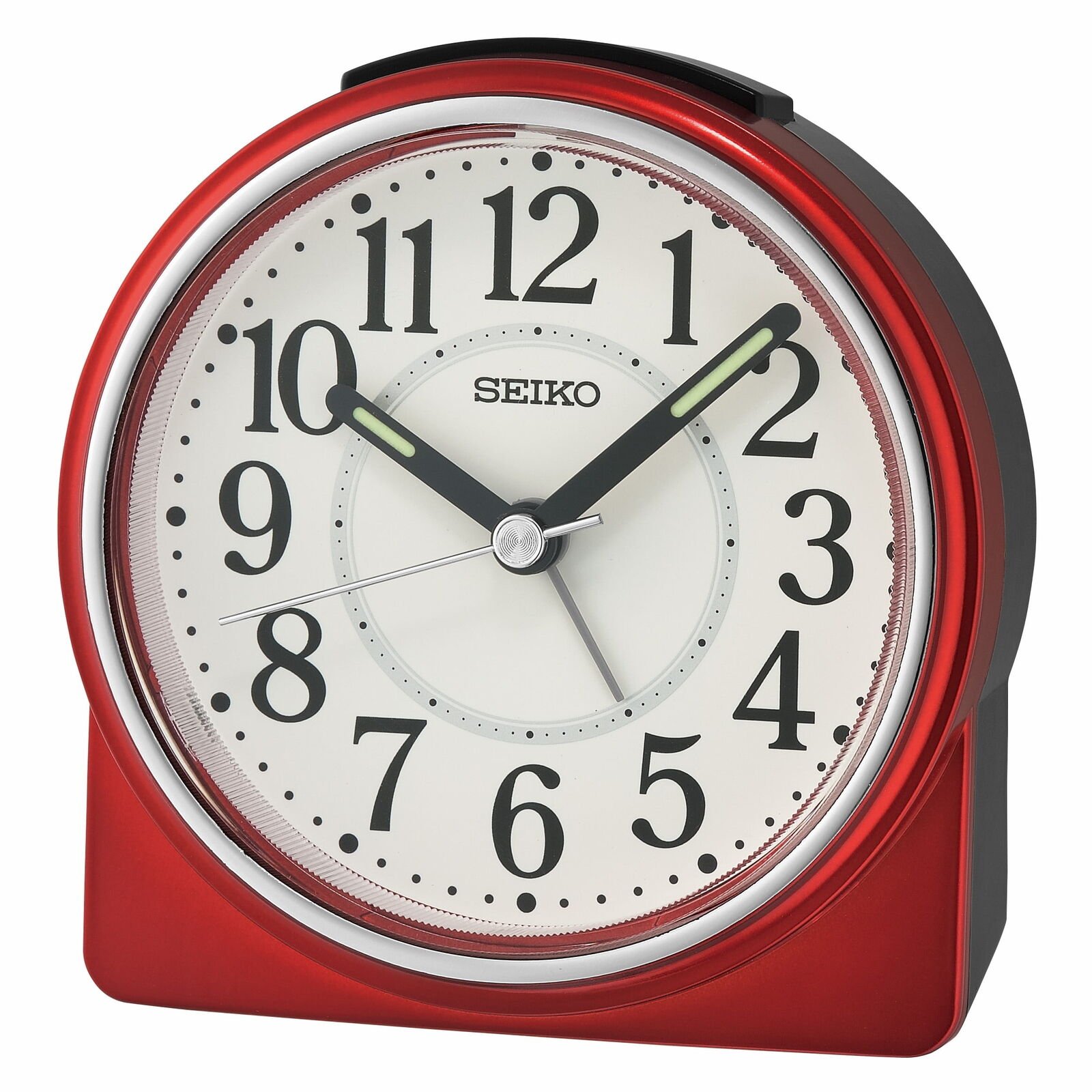Seiko 4 Inch Marui Beep Alarm Dark Red Light Analog Quartz Tabletop Clock Home