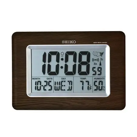 Seiko Everything Digital R WAVE Clock Brown, QHR 020 BLH photo
