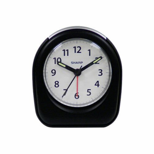 Sharp Quartz Analog Black Ascending Alarm Clock Battery Operate Simple EZ to Use