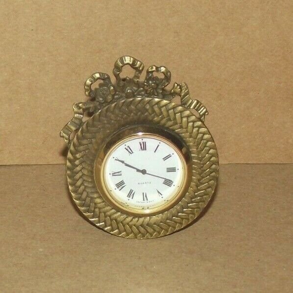 Small Desk Top / Mantle / Shelf Decorative Quartz Clock ~ Japan
