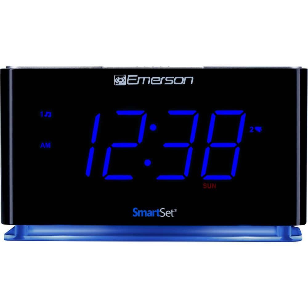 SMARTSET PLL Alarm Clock Radio with Bluetooth Speaker, Large LED Display and...