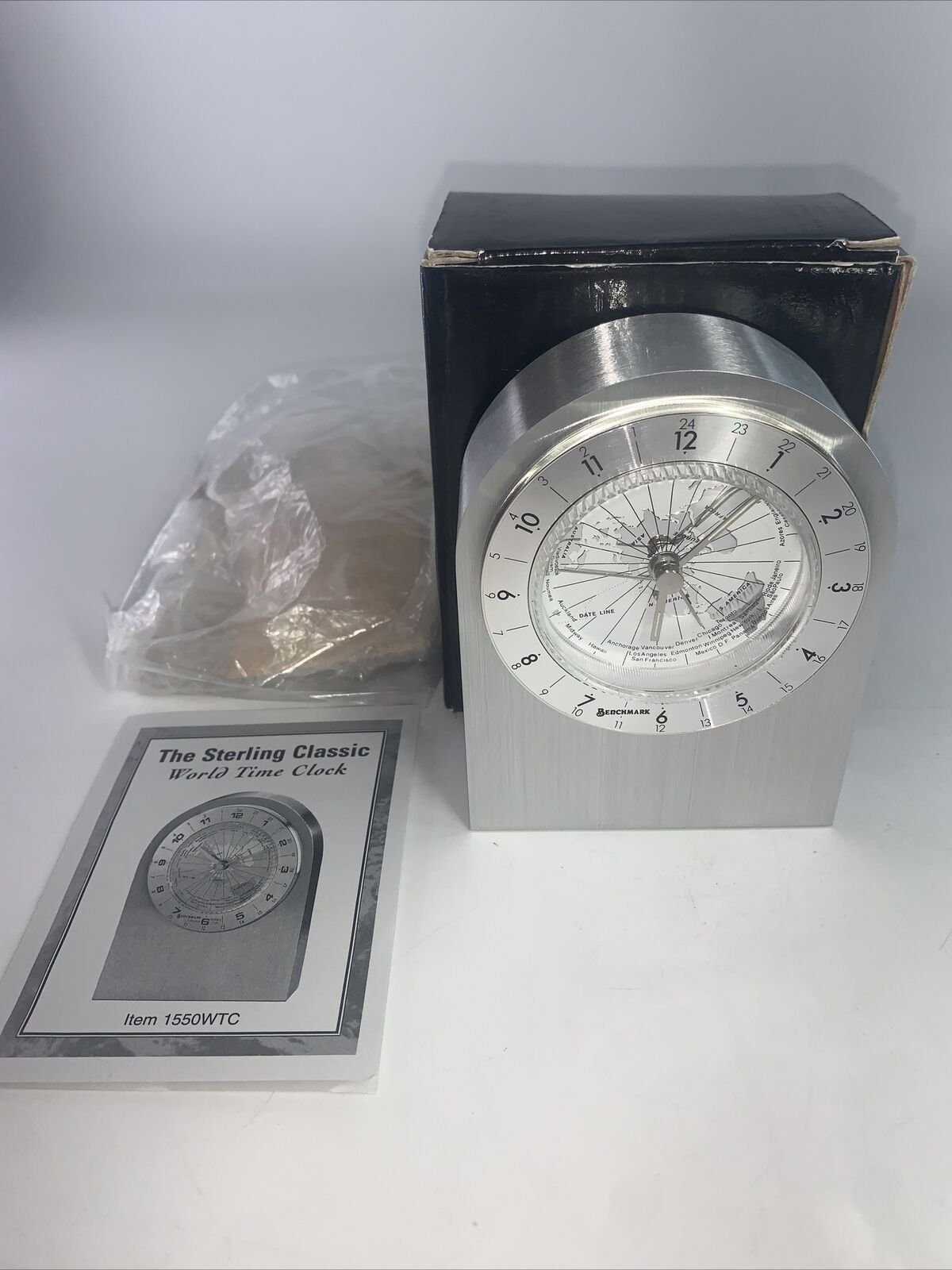 The Sterling Classic World Time Clock Benchmark Industries