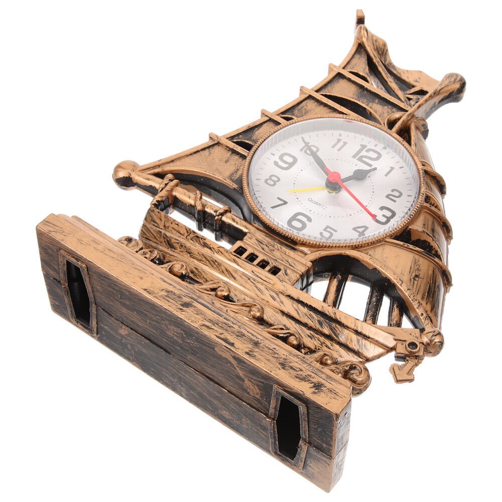 Unique Desktop Clock Retro Table Clock Vintage Alarm Clock Sailboat Table Clock