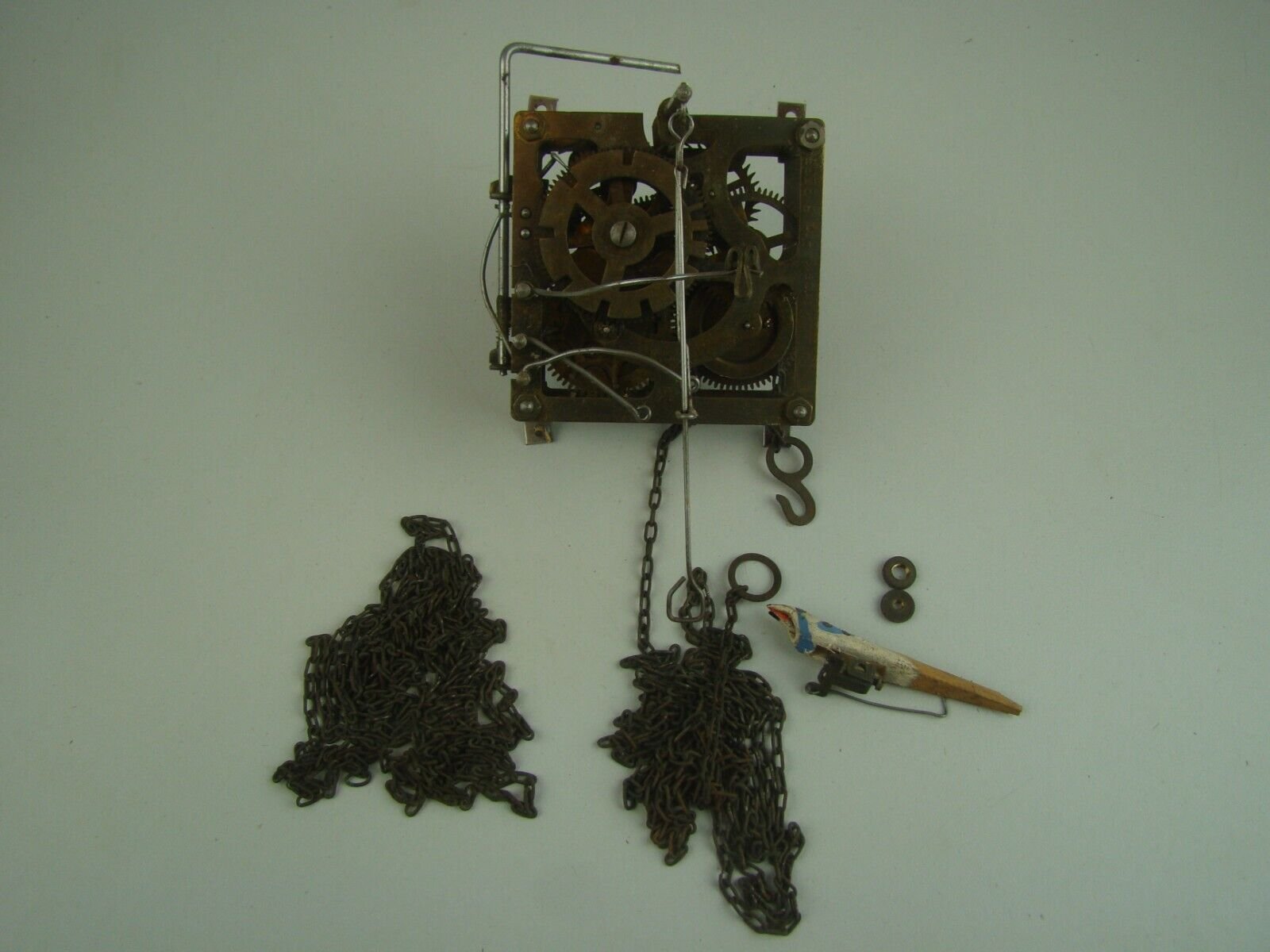 VINTAGE CUCKOO CLOCK G M ANGEM MOVEMENT UNTESTED