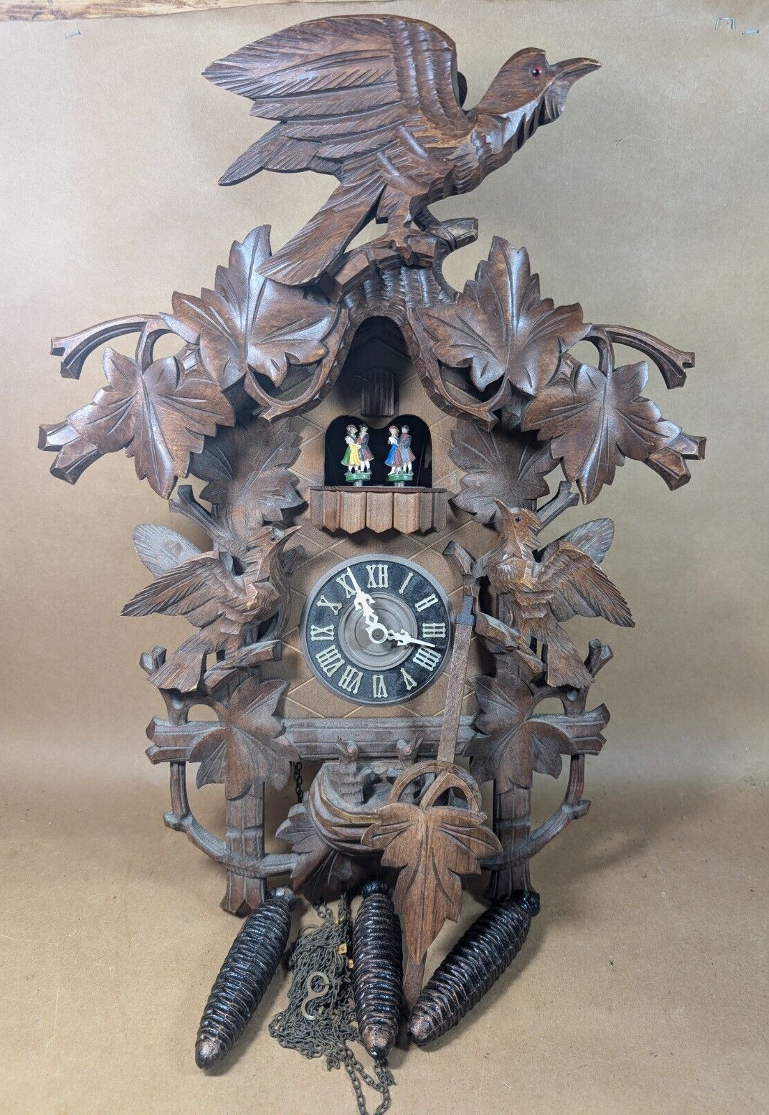 Vintage Cuendet Swiss Musical Movement Cuckoo Clock As Is