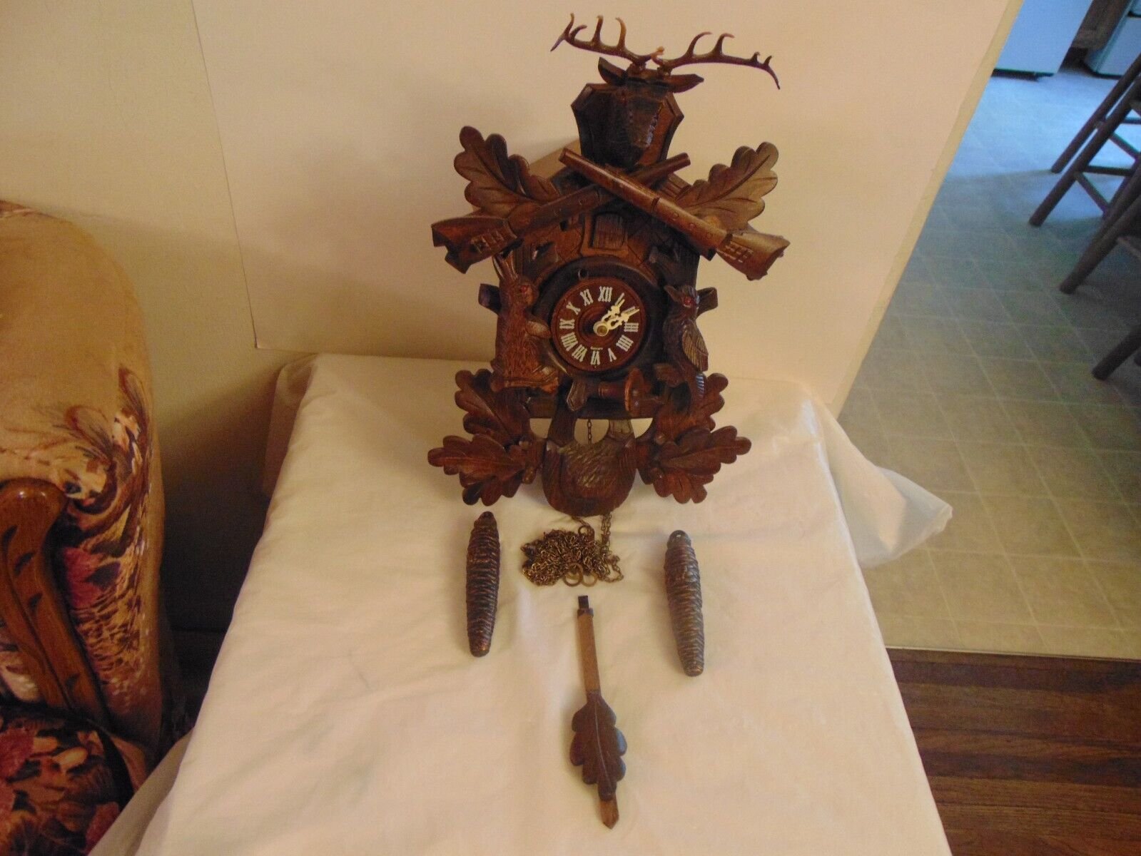 Vintage German Wall Mount Cuckoo Clock