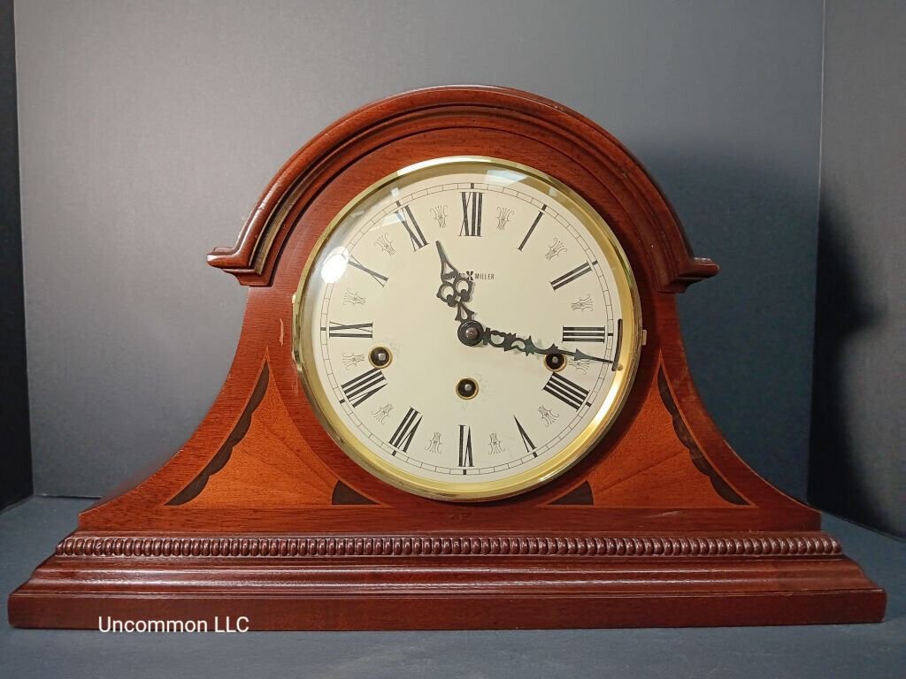 Vintage Howard Miller "Downing" Mantel Clock 613-192 Triple Chime Mahogany