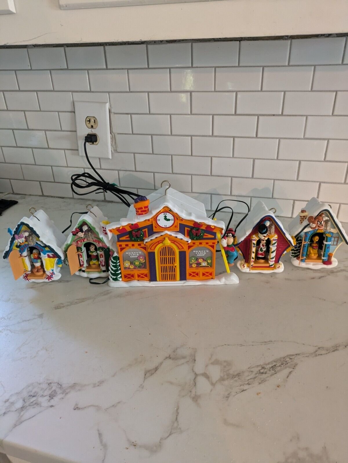 Vintage MR CHRISTMAS Disney MICKEY'S CLOCK SHOP 1993 Tested Works w Box Complete