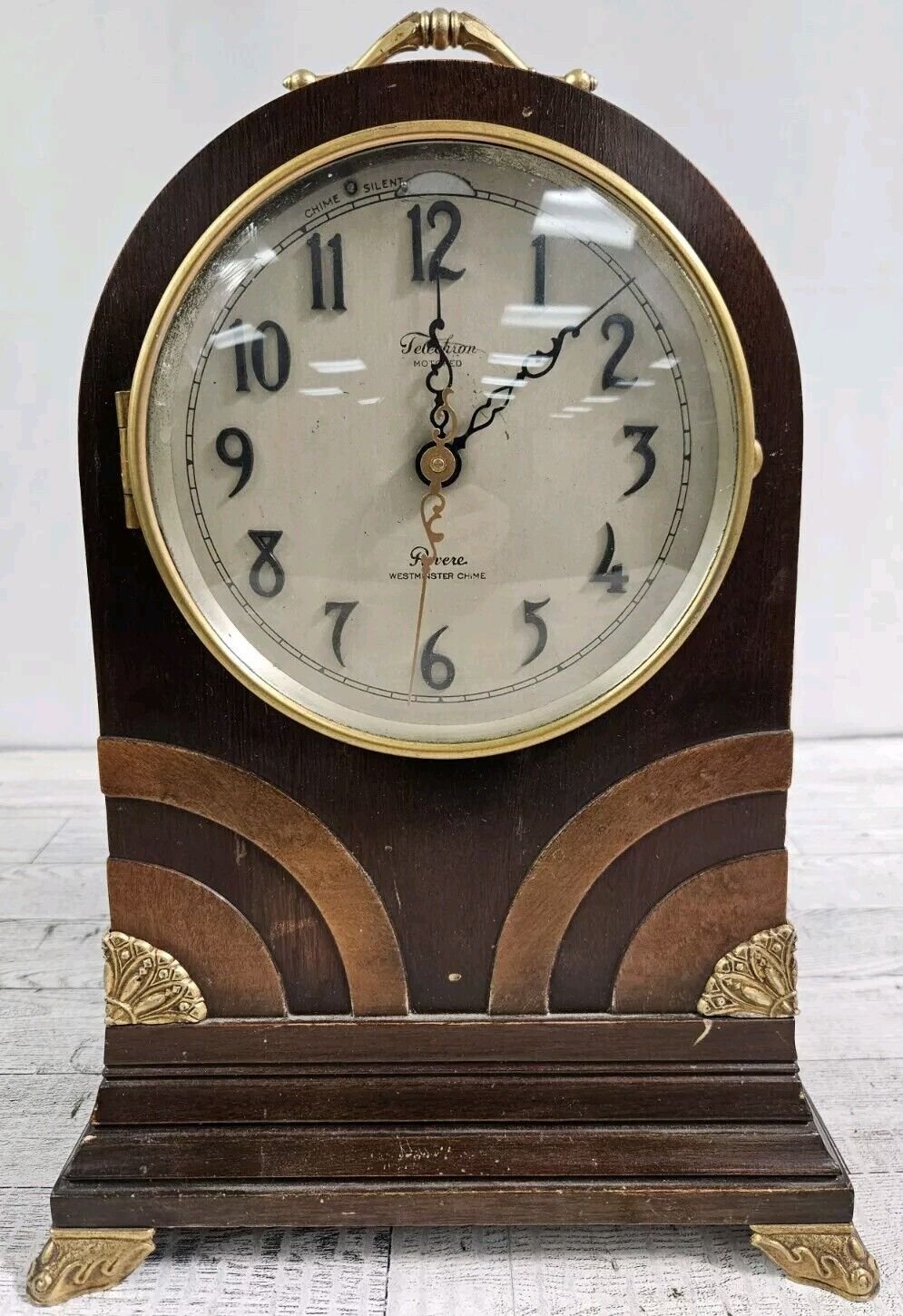 Vintage Revere Telechron Westminster Chime Wooden Mantel Clock *SEE VIDEO*