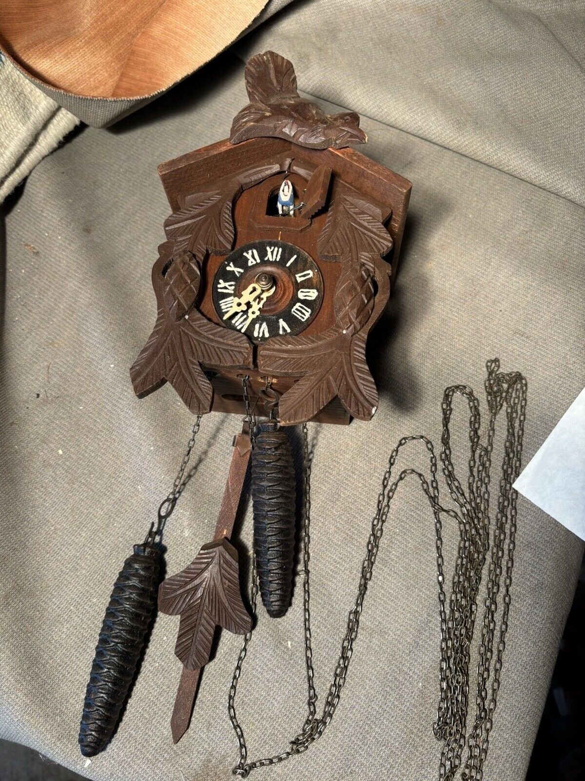 Vintage Small Cuckoo Clock Germany Free return if not running.