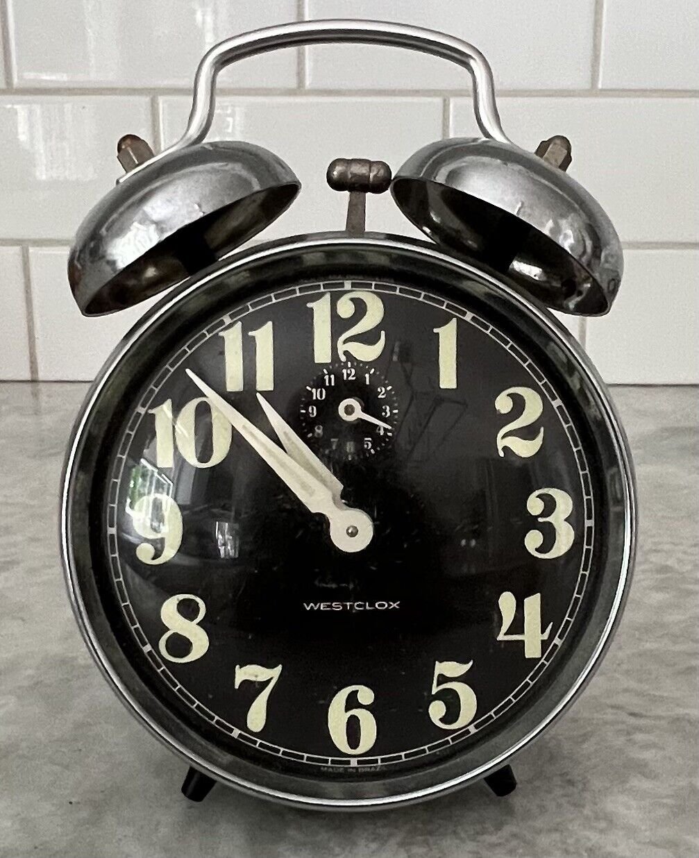 Vintage Westclox Double Bell Wind Up Alarm Clock