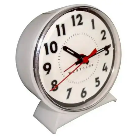 Westclox 15550 Alarm Clock, Plastic Case, White Case, Each photo Westclox 15550 Alarm Clock, Plastic Case, White Case, Each featured image