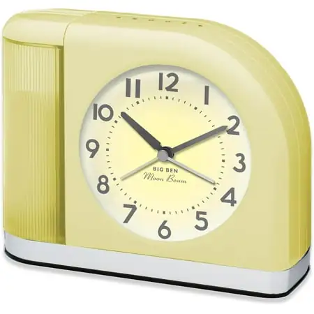 Westclox Big Ben Moon Beam Quartz Analog Alarm Clock Yellow with USB 44000 Y