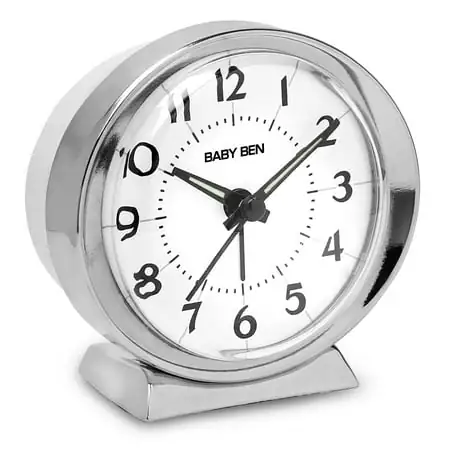 Westclox Silver and White Quartz Accuracy Analog Battery Operated Bedside or Desk Alarm Clock photo Westclox Silver and White Quartz Accuracy Analog Battery Operated Bedside or Desk Alarm Clock
